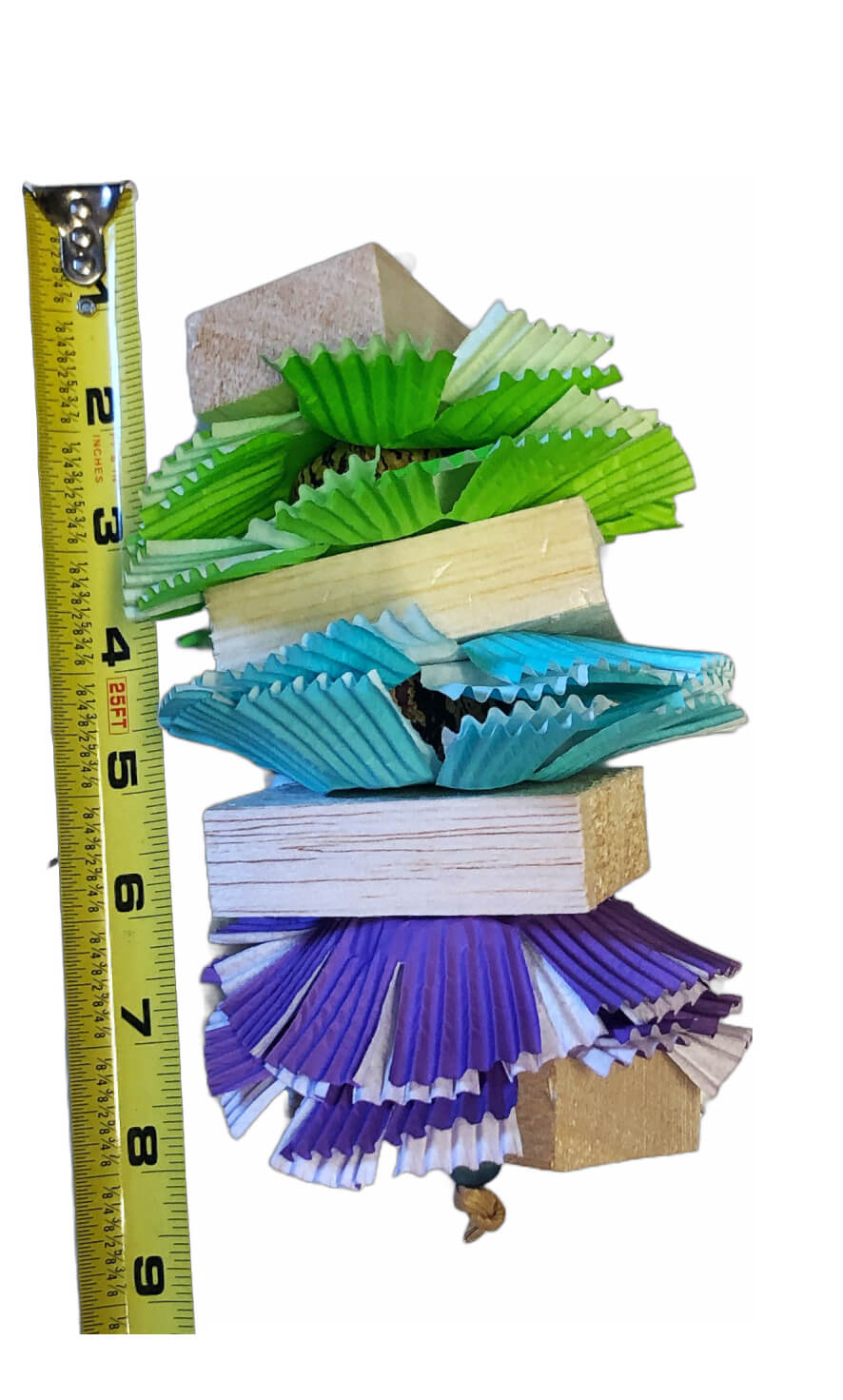 natural balsa with colorful cups