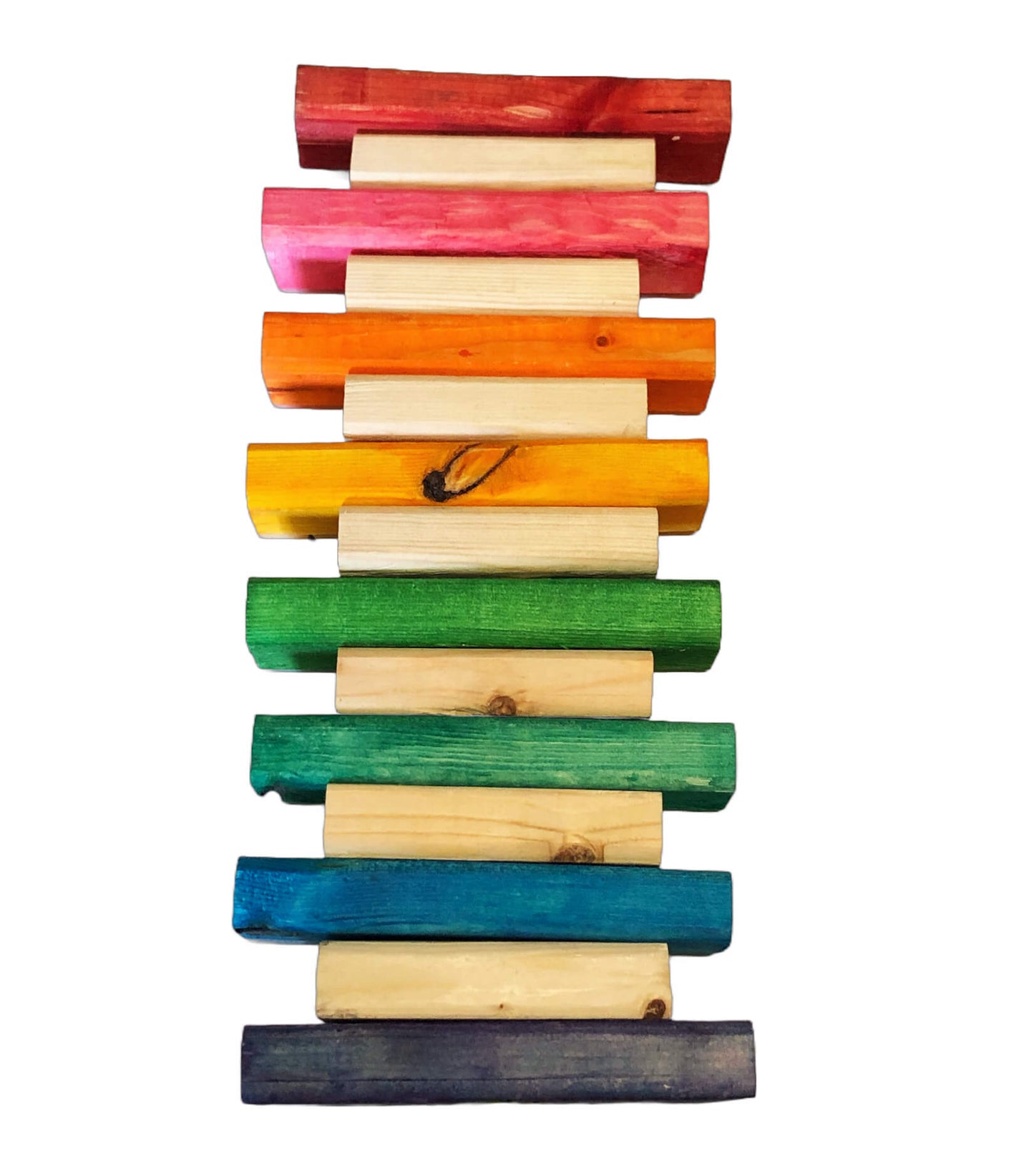 rainbow wood bird toy