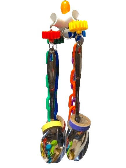 Spoon measuring bird toy
