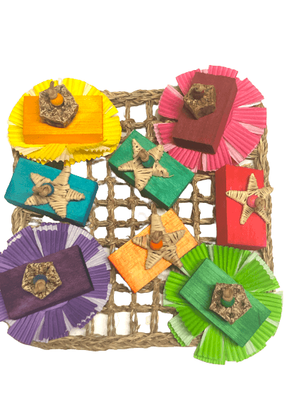 Balsa Block Seagrass Mat: Foraging Bird Toy