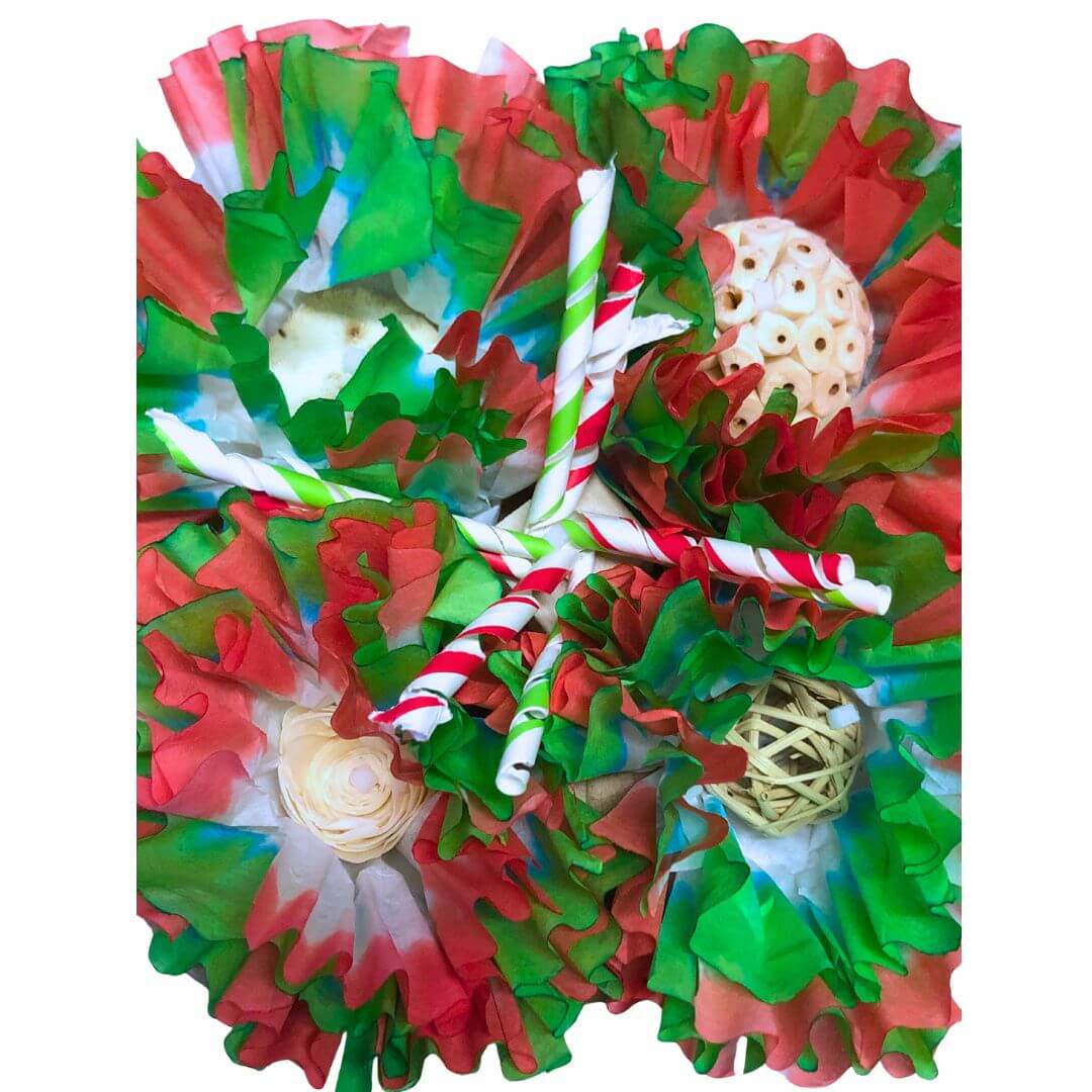 christmas bird toy with different textures