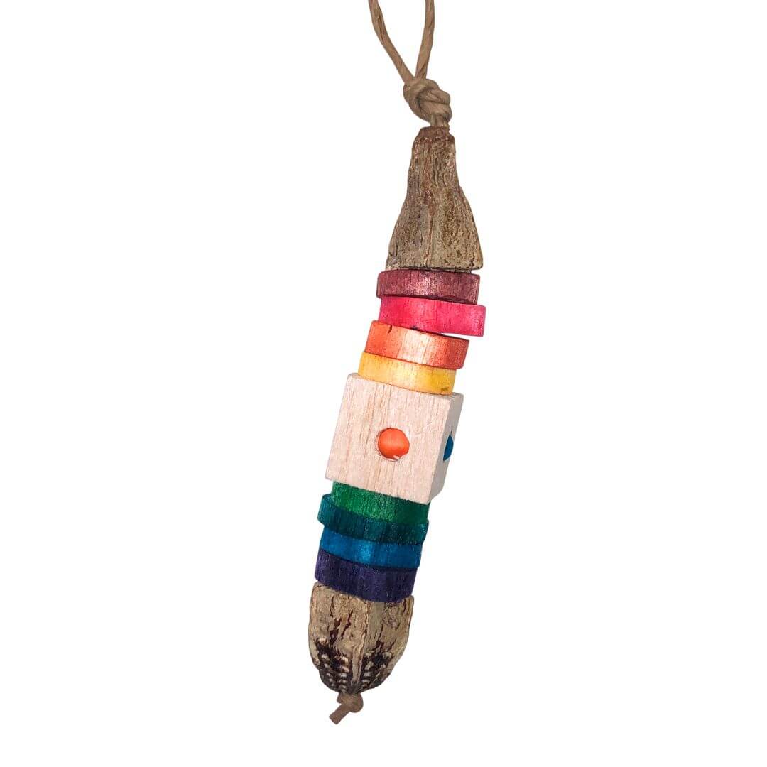 pods with sola and balsa block bird toy. great for birds