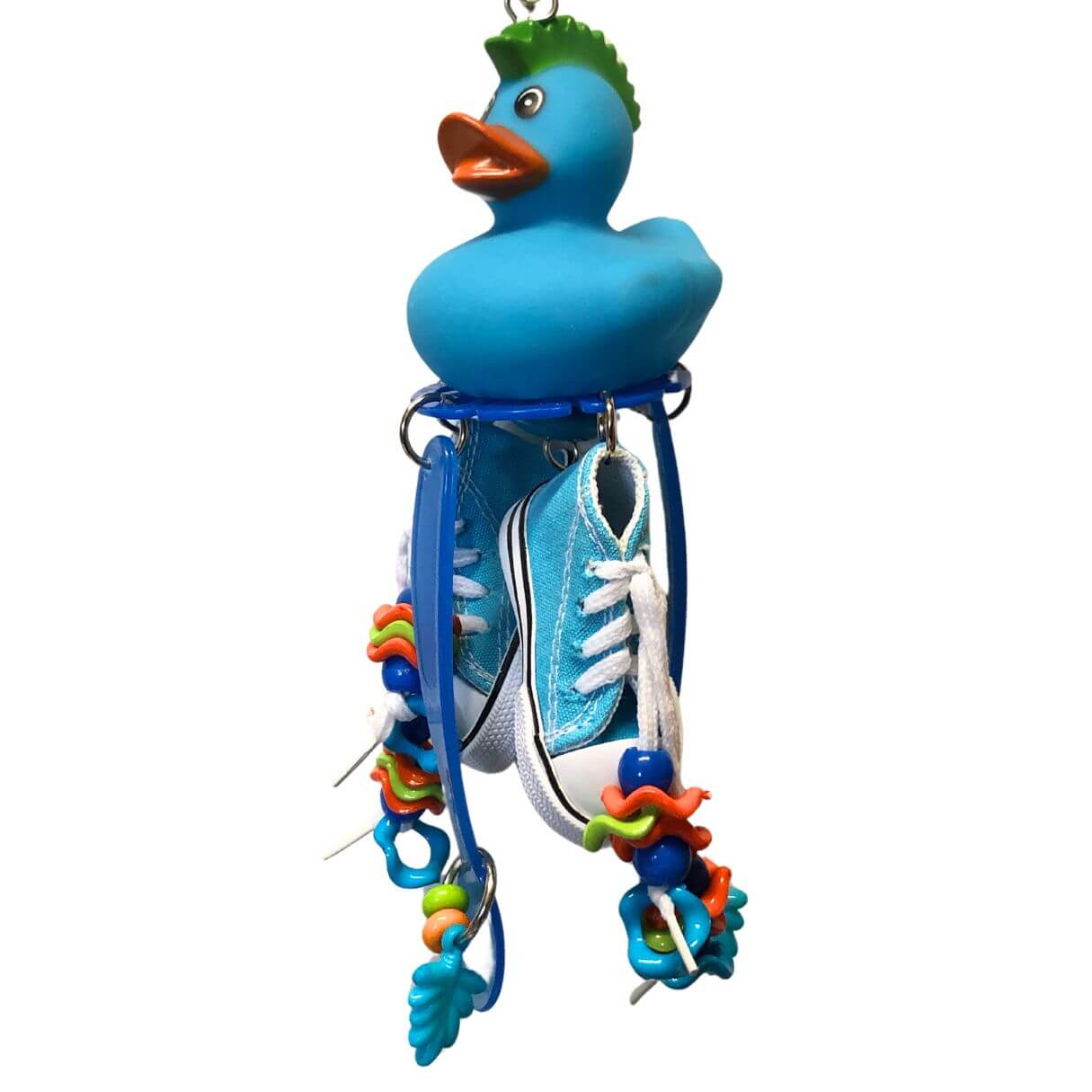 rubber duck bird toy with charms