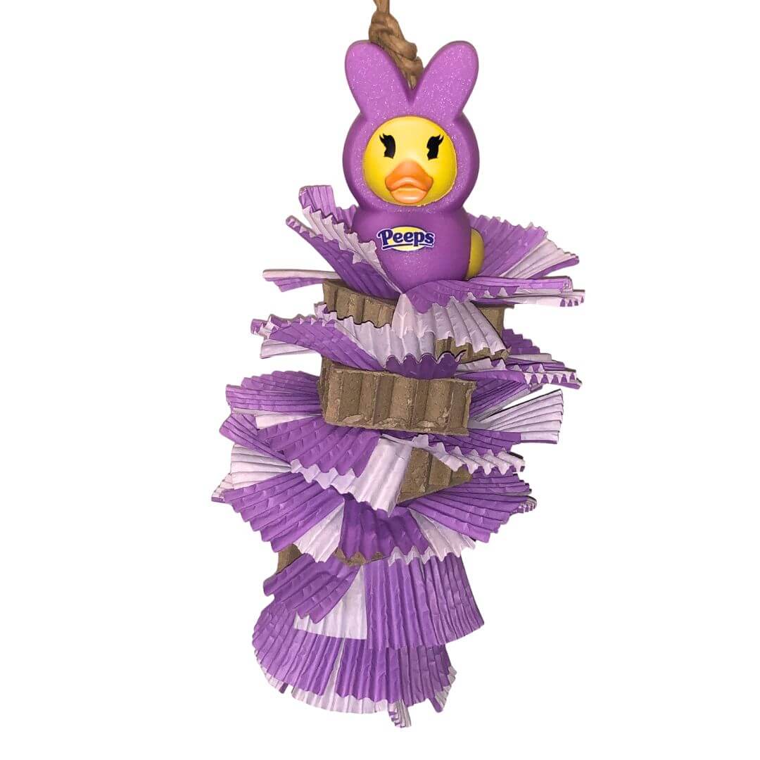 Cardboard and cupcake liners bird toy