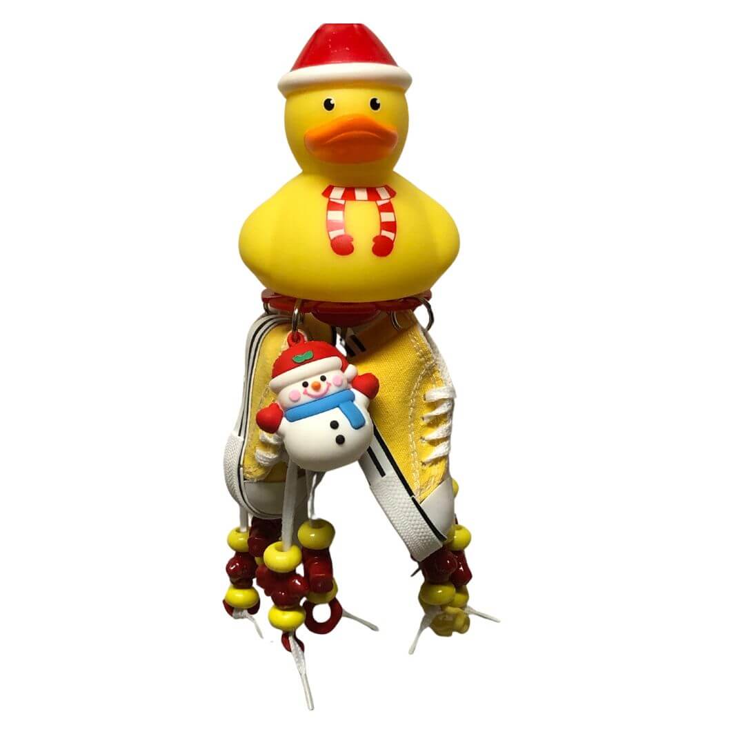snowman rubber duck with shoes