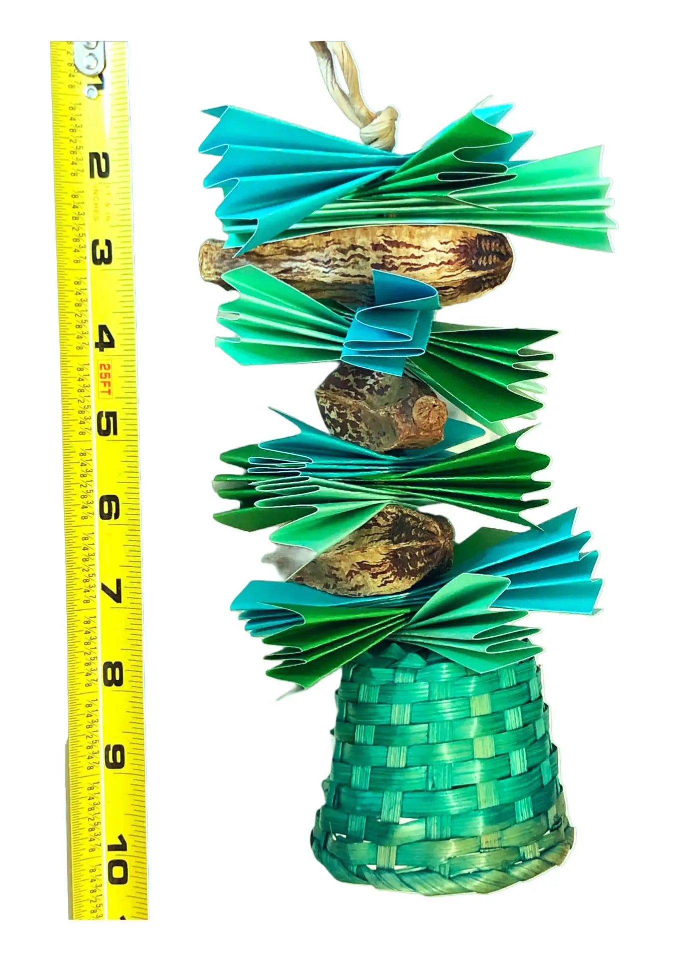 Blue basket bird toy