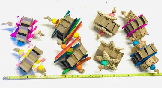 Cardboard bird foot toys