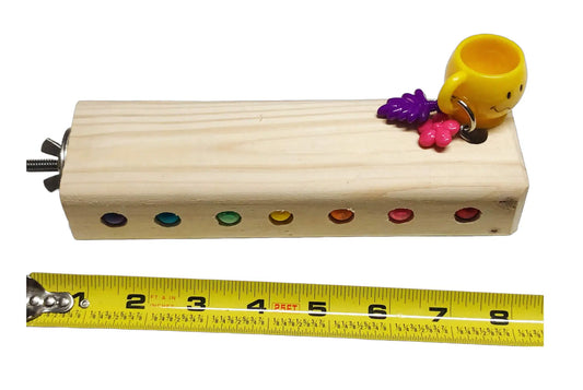 Medium flat perch with cup toy