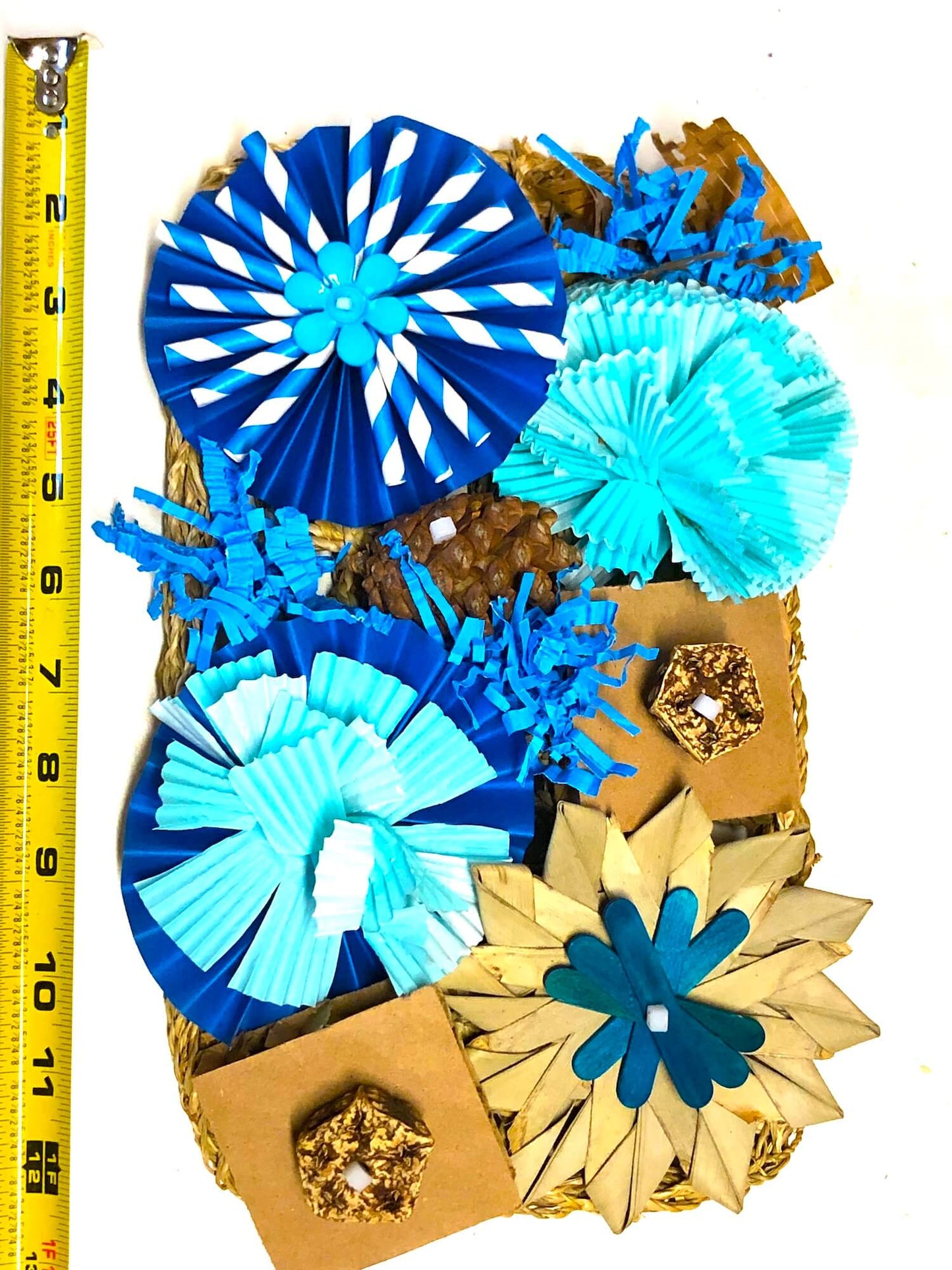 Blue large seagrass mat foraging bird toy