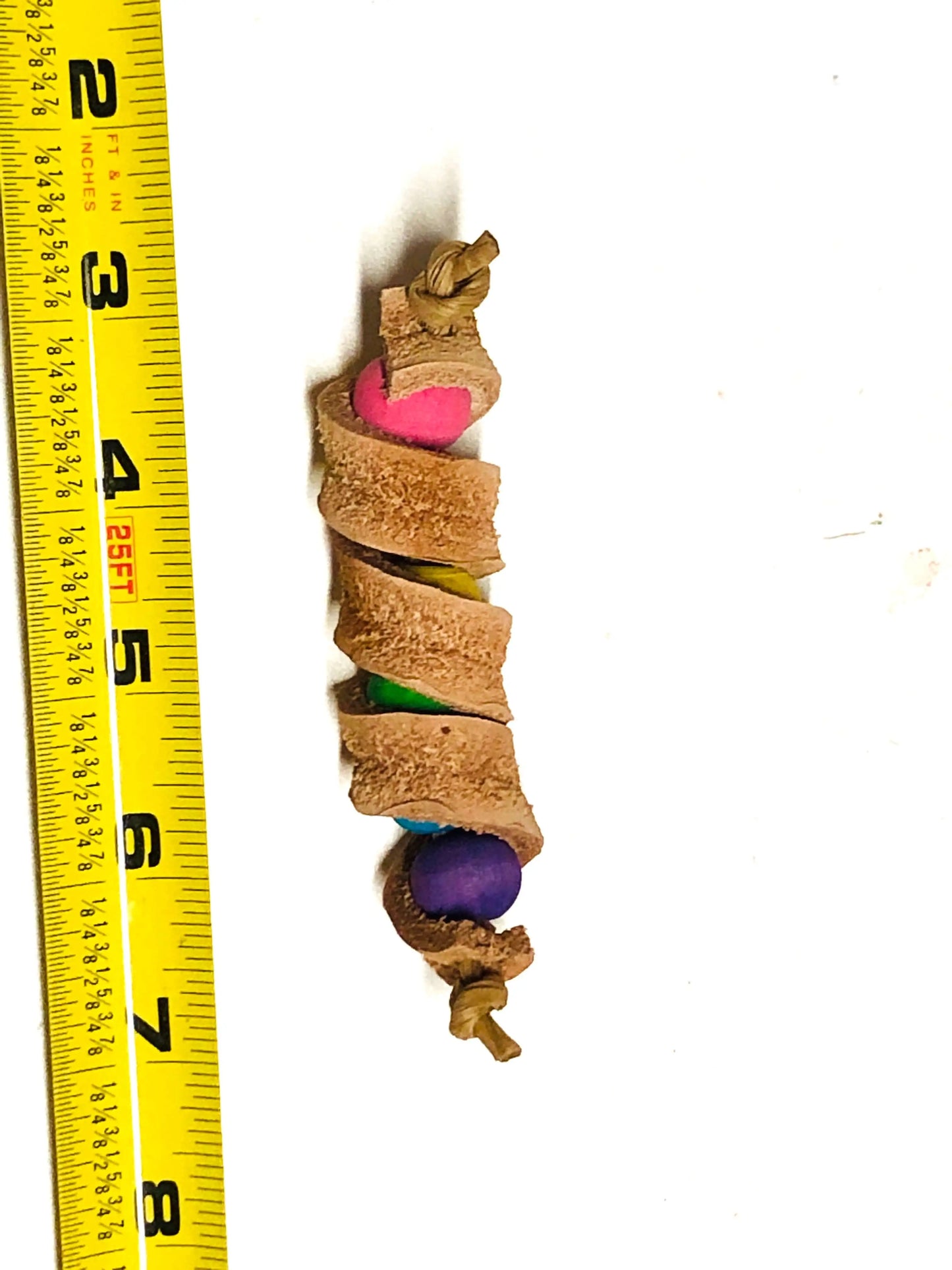 Leather twist bird toy