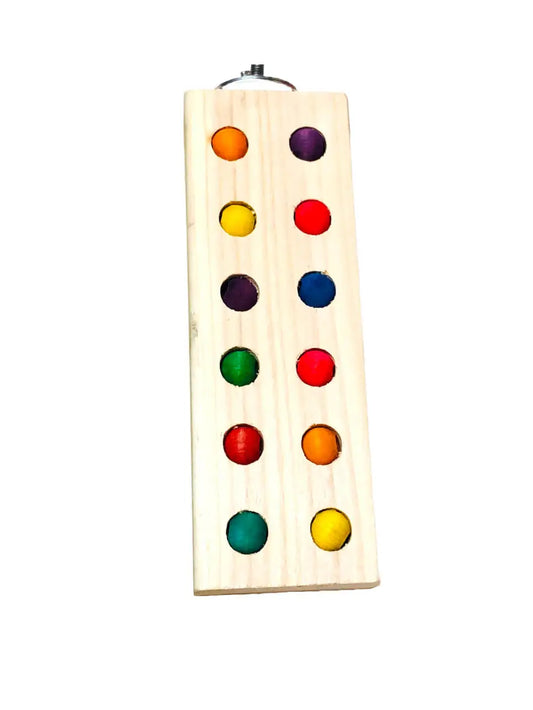Medium flat bird perch with beads inside