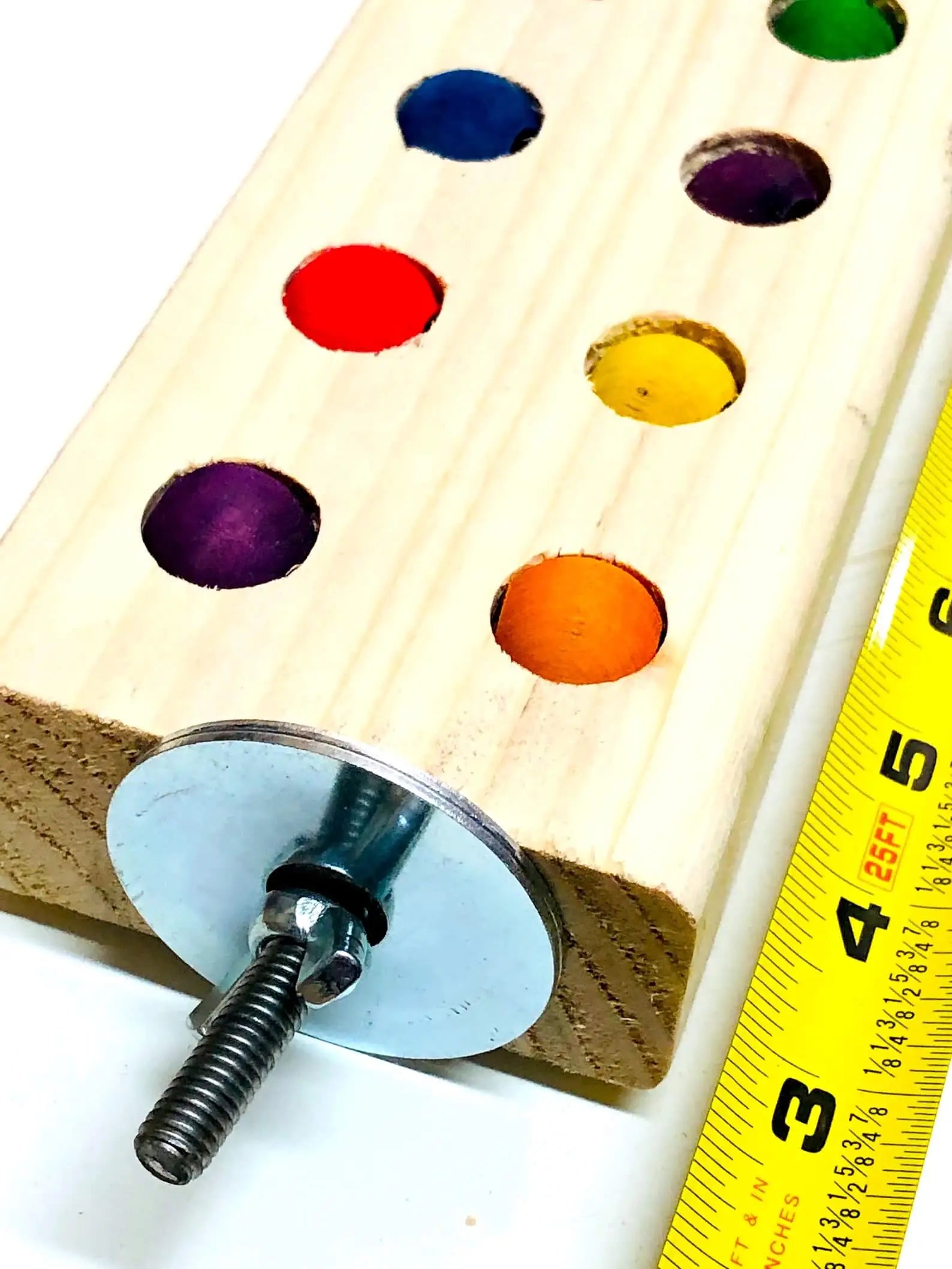 Medium flat parrot perch with beads and stainless steel hardware