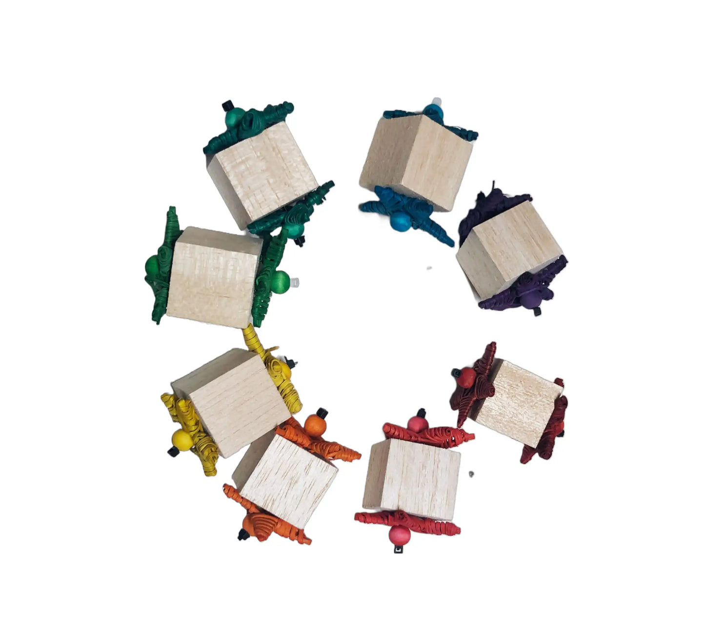 Natural balsa blocks with vine stars