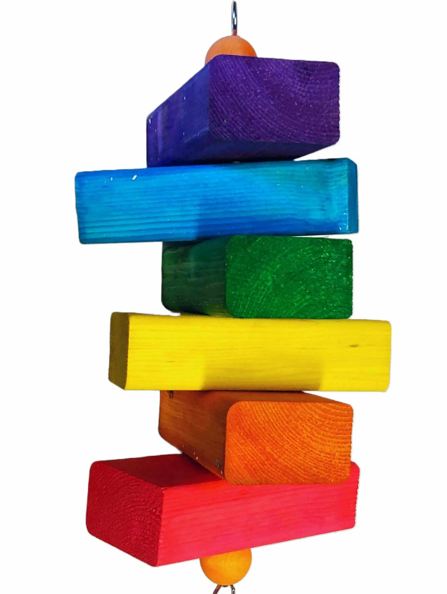 large block rainbow bird toy