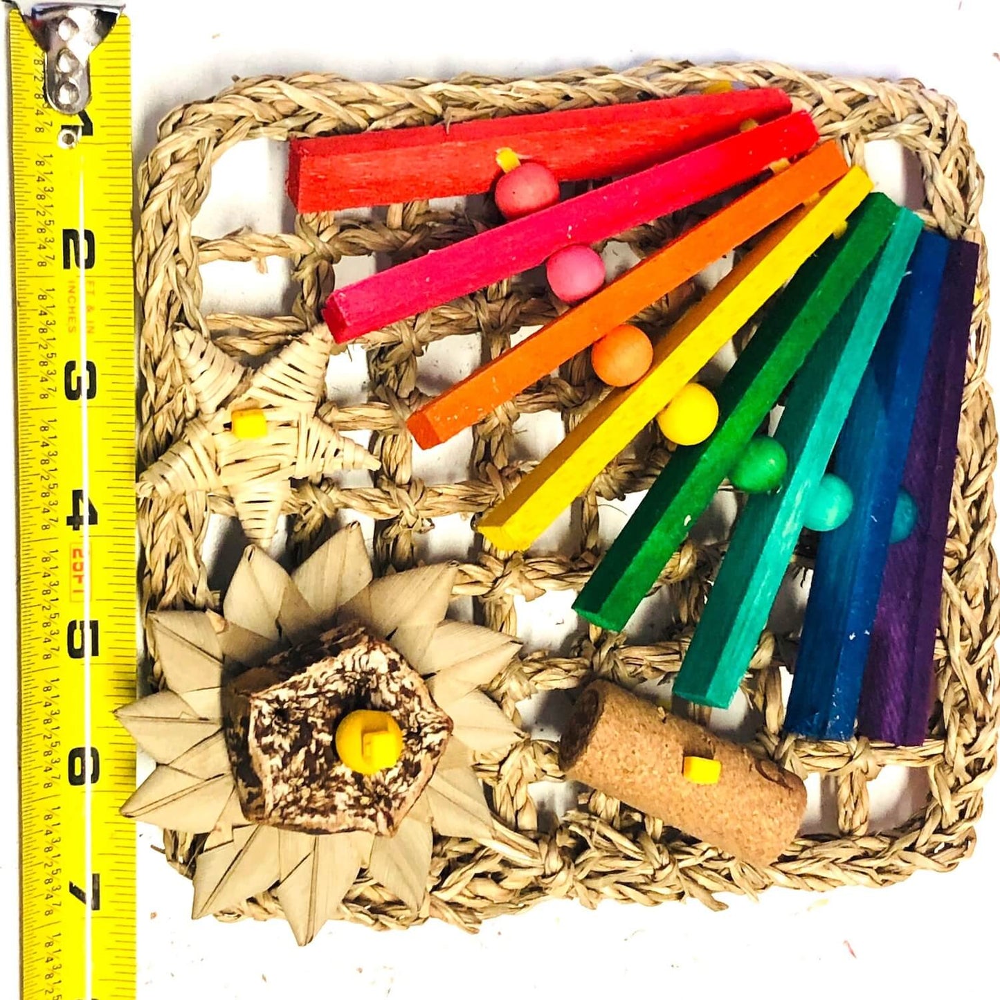 small balsa seagrass mat bird toy