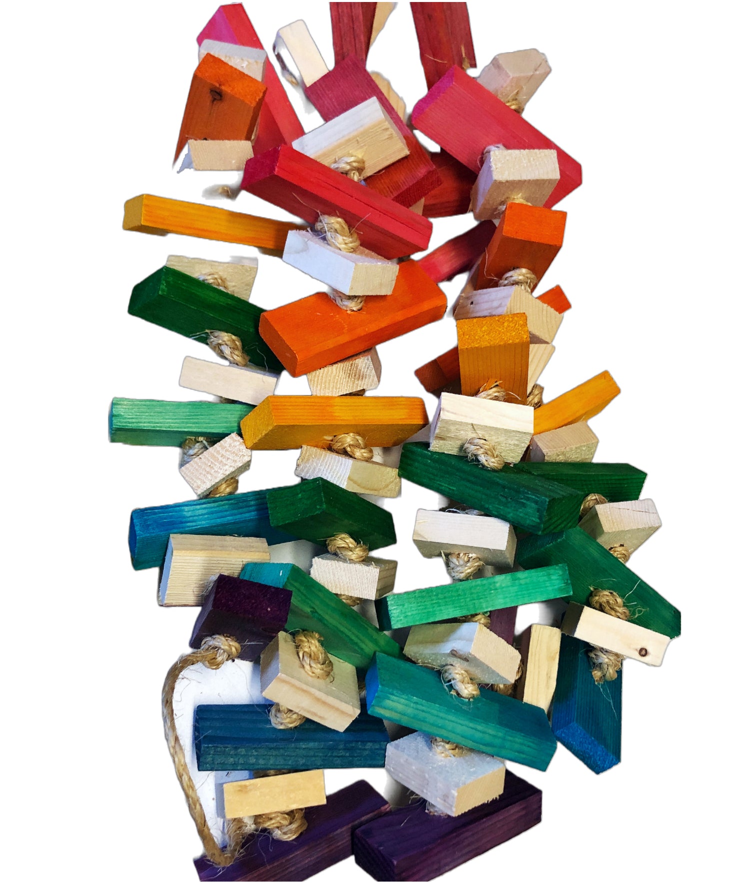 x large parrot toy with 3/4 in pine wood blocks
