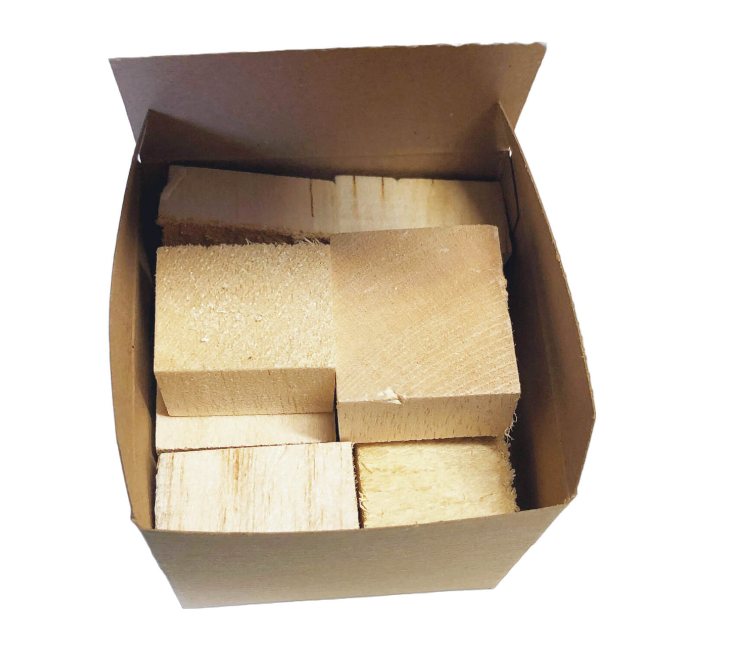 4 ounces of balsa blacks in a box. Balsa wood for bird toys