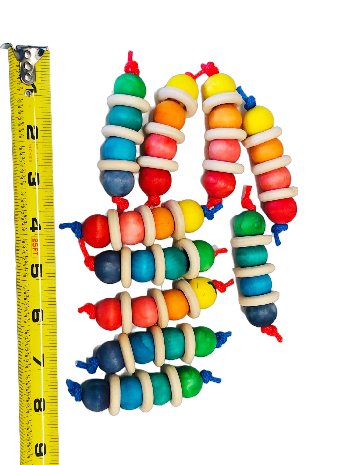 Wood bead with ring foot toy