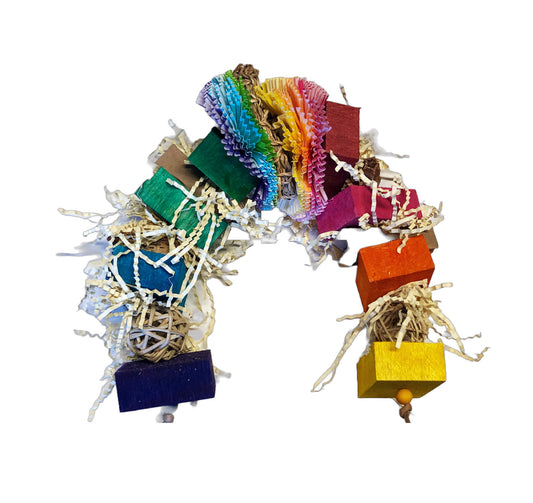 Rainbow balsa blocks with different textured items