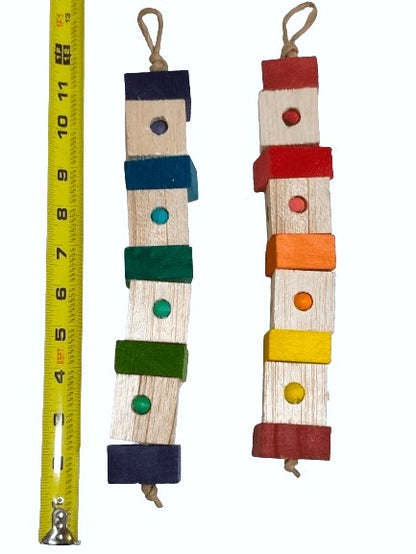 Foraging balsa block toys