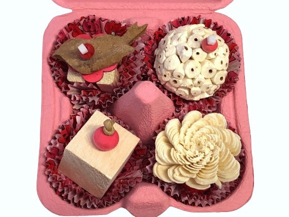 Cupcake box with different texture insides