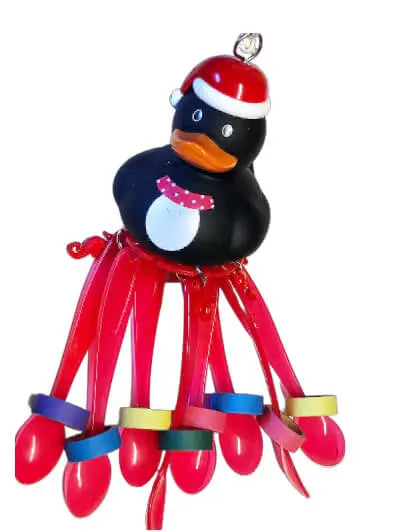 christmas duck with spoons bird toy