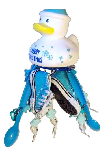 Christmas duck with shoes and spoons
