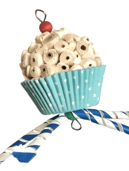 Cupcake bird toy with one sola ball
