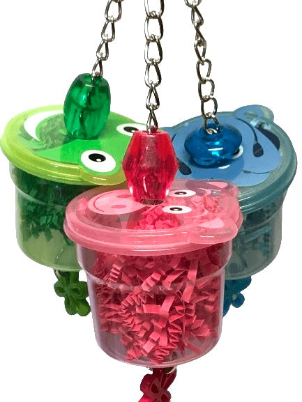Foraging cup bird toys