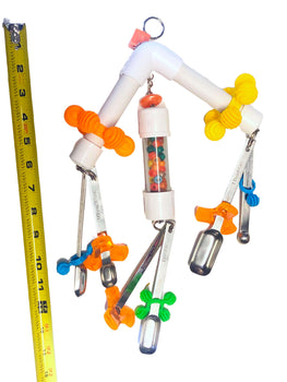 orange pvc bird toy