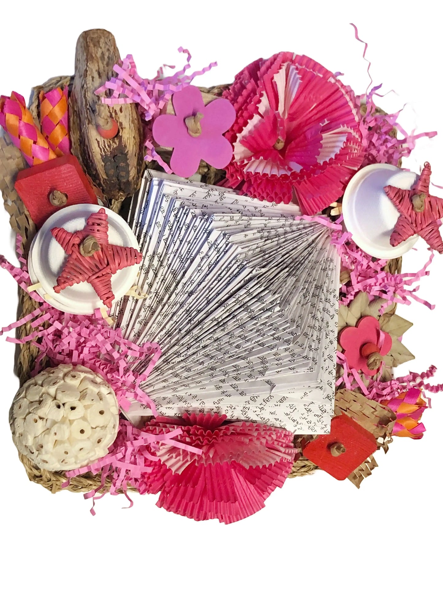 Pink madness seagrass foraging mat for parrots