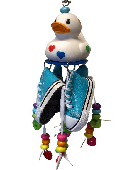 Rainbow duck with hearts and showes
