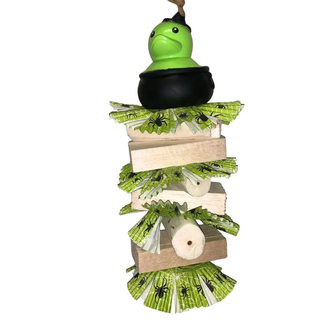 Halloween theme balsa bird toy with sola sticks and a halloween theme duck 