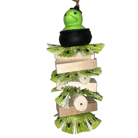 Halloween theme balsa bird toy with sola sticks and a halloween theme duck 