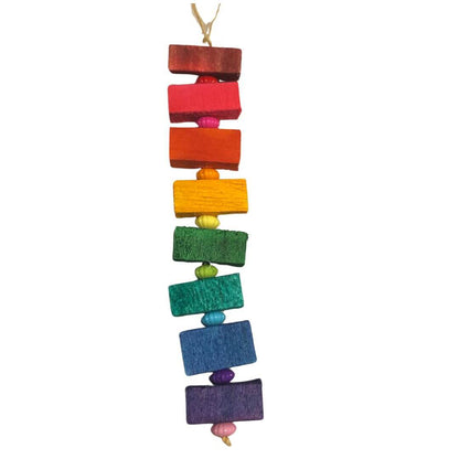 small balsa wood toy with beads
