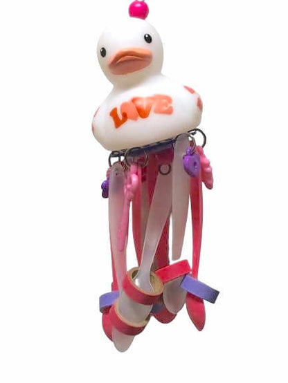 spoon bird toy with birdie bagels and charms
