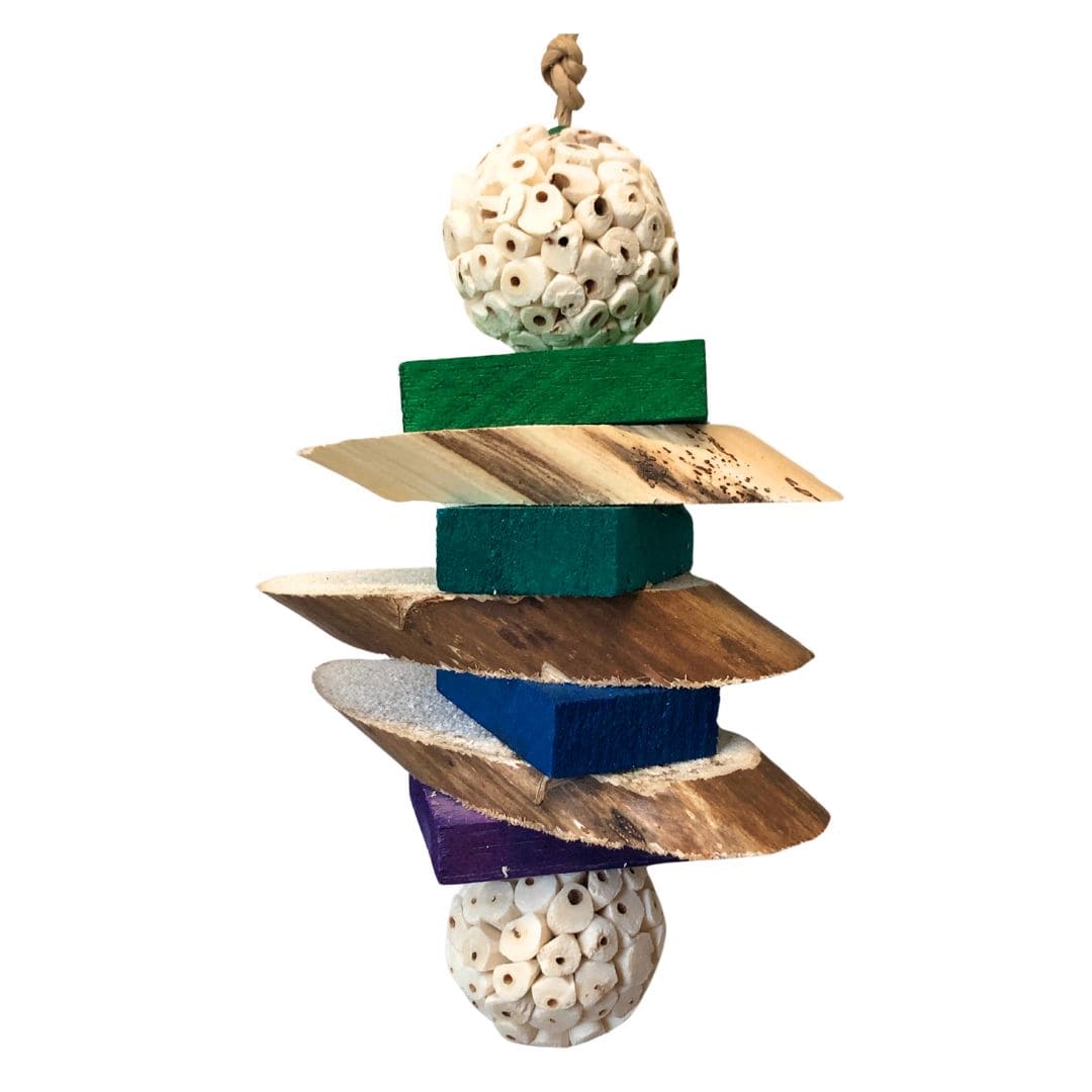 balsa, yucca and sola balls bird toys
