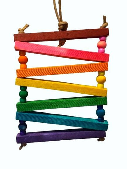 Balsa bird toy with zig zag design