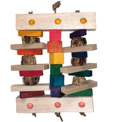balsa bird toys with three stands bird toy