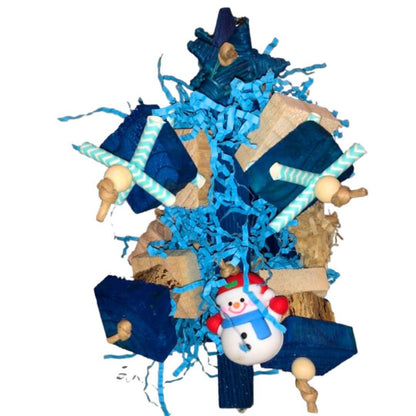 Blue Christmas tree bird toy