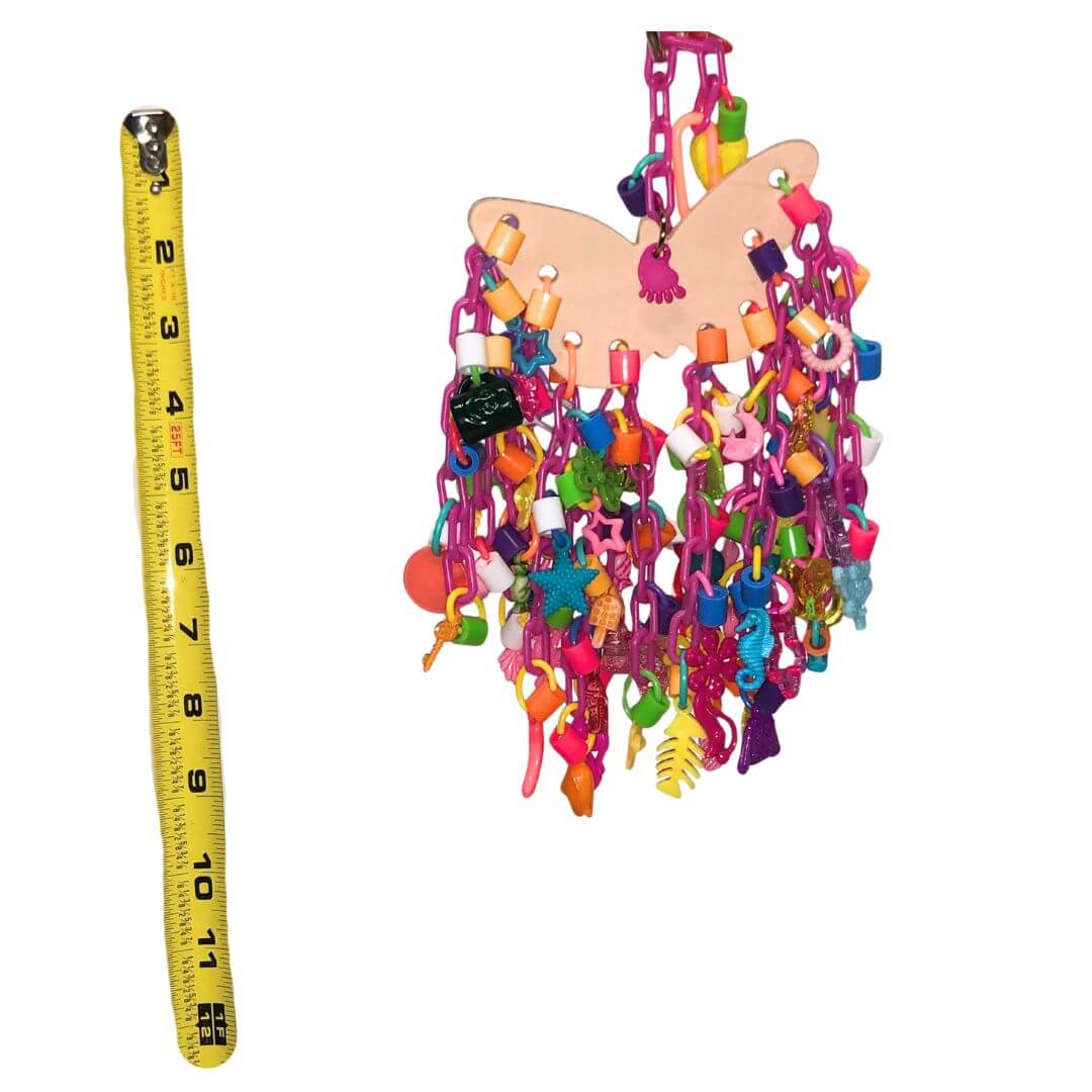 Butterfly leather with charms and chain 
