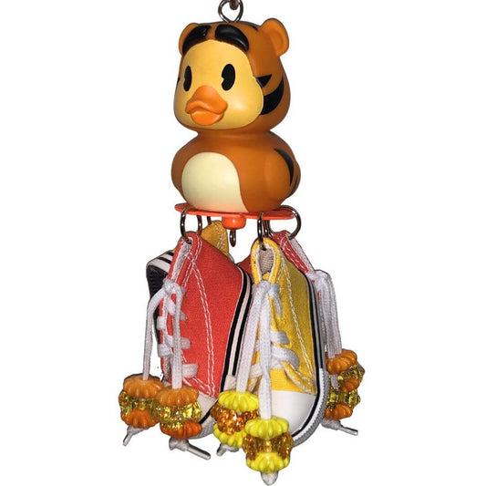 tiger duck bird toy with beads
