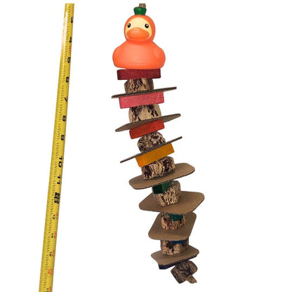 Carrot duck with balsa, pods and cardbaord
