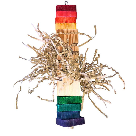 foraging pinewood bird toy