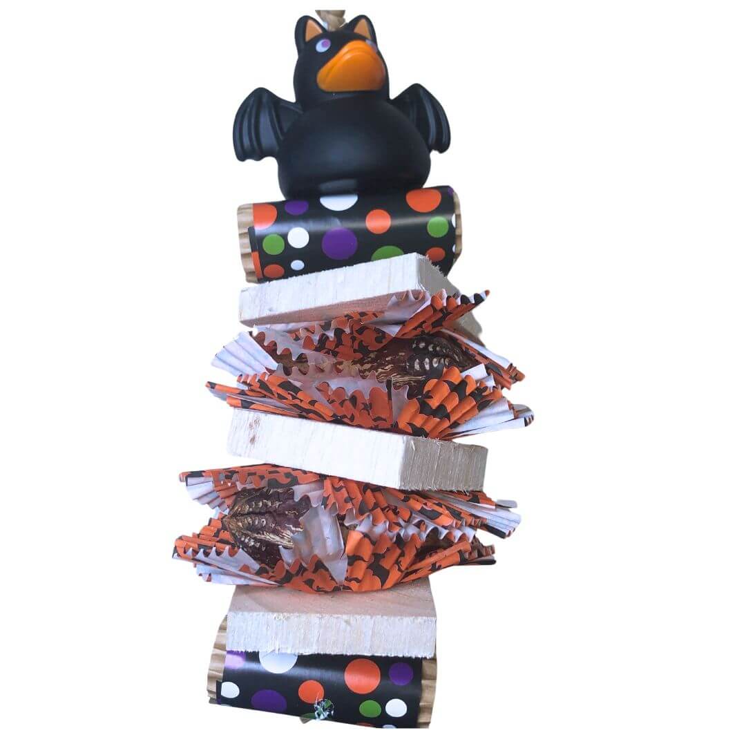 shredder bird toy with bat duck