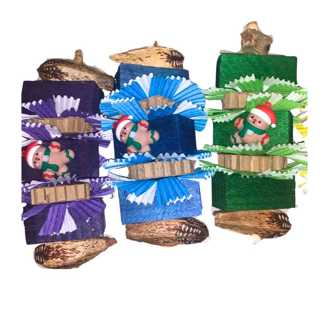 colorful christmas bird toys