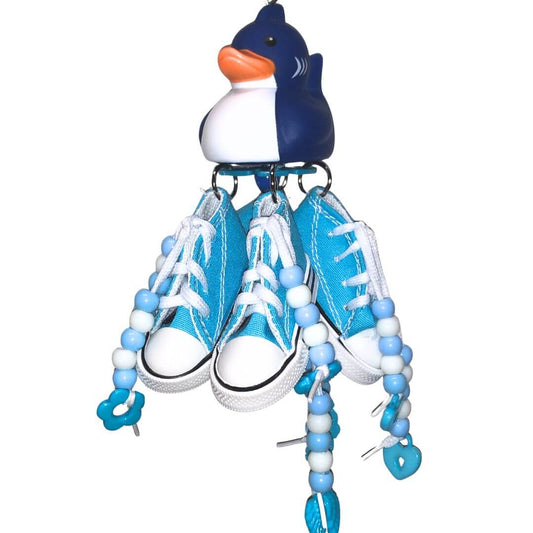 shark duck bird toy with shoes and beads. 