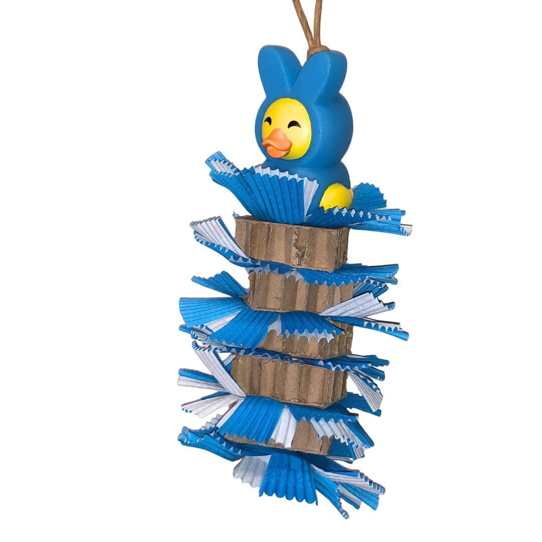Cardboard and cupcake liners bird toy