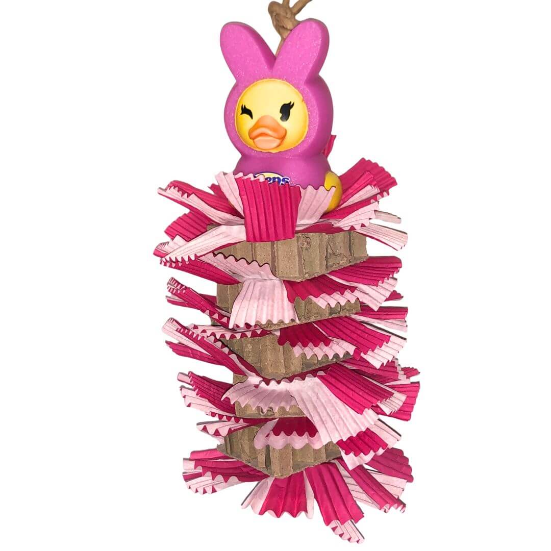 Cardboard and cupcake liners bird toy