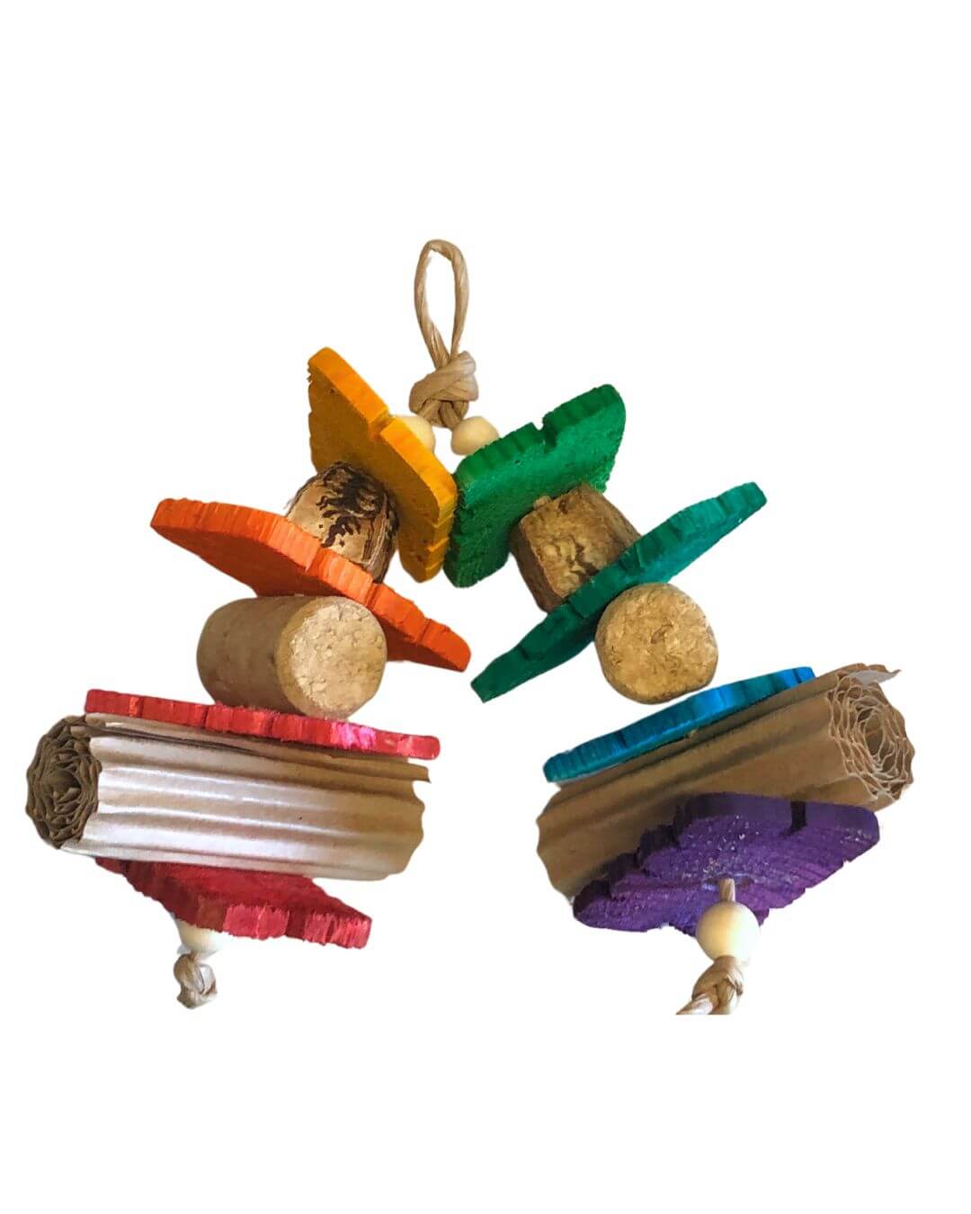 small bird toys with rainbow wood